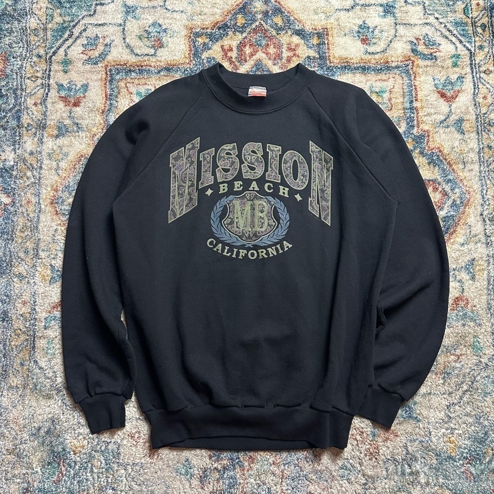 Vintage Mission Beach Paisley Pullover Crewneck Size XL